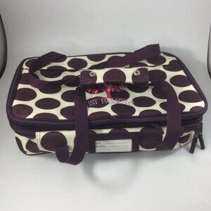 Insulated Double Casserole Bag Purple White Dots Embroidered Just Believe 16"x10